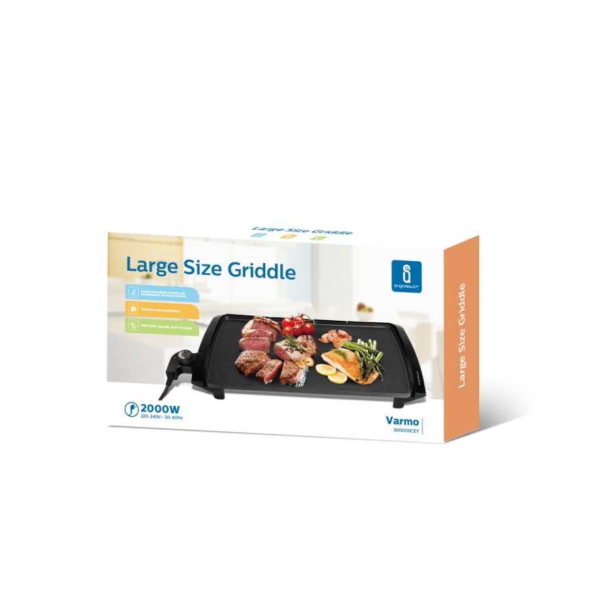 Aigostar - Elektrisk bordgrill 2000W/230V sort