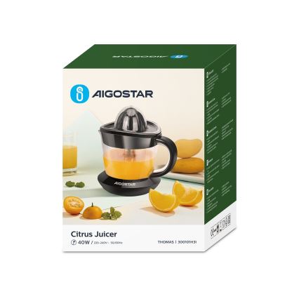 Aigostar - Elektrisk citruspresser 1l 40W/230V sort