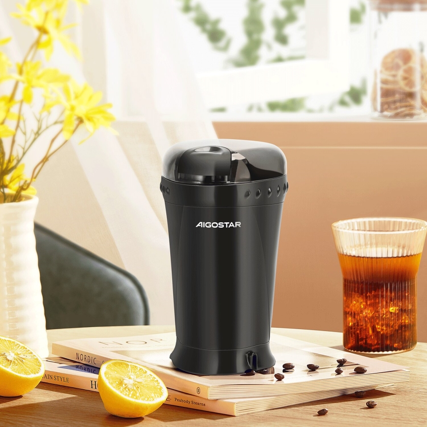 Aigostar - Elektrisk kaffekværn 60 g 200W/230V sort