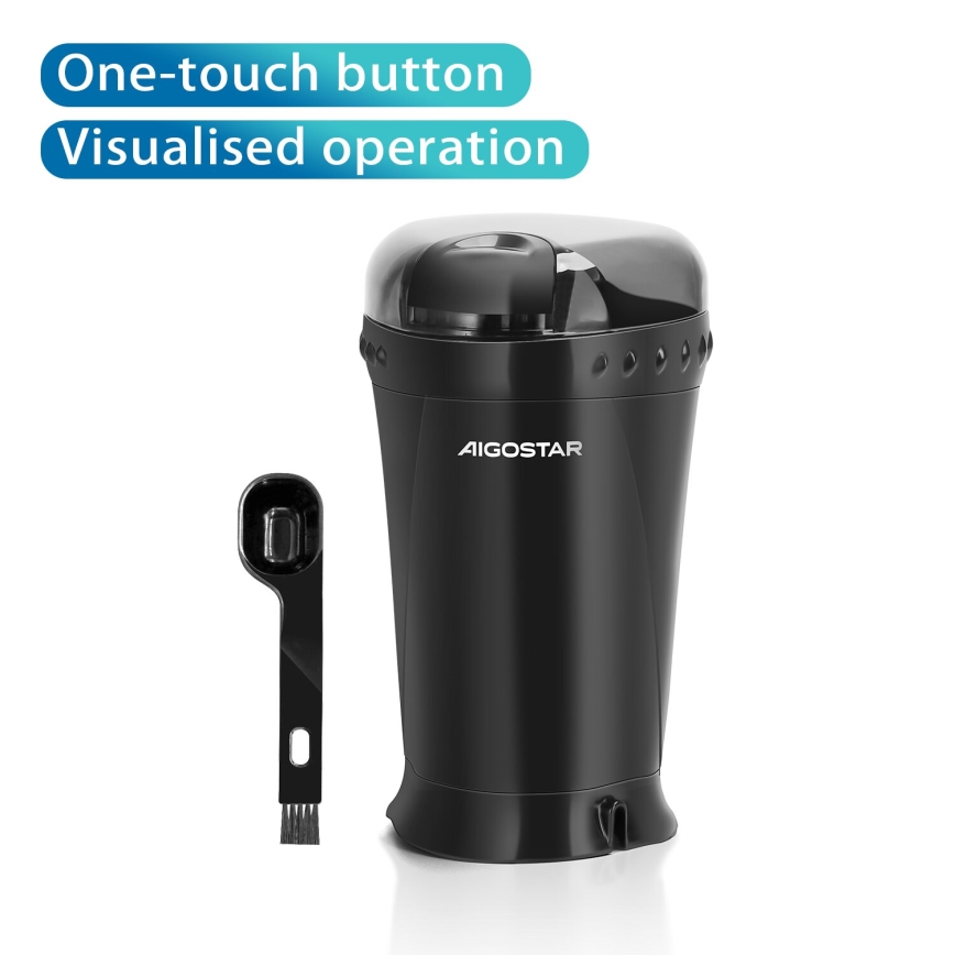Aigostar - Elektrisk kaffekværn 60 g 200W/230V sort