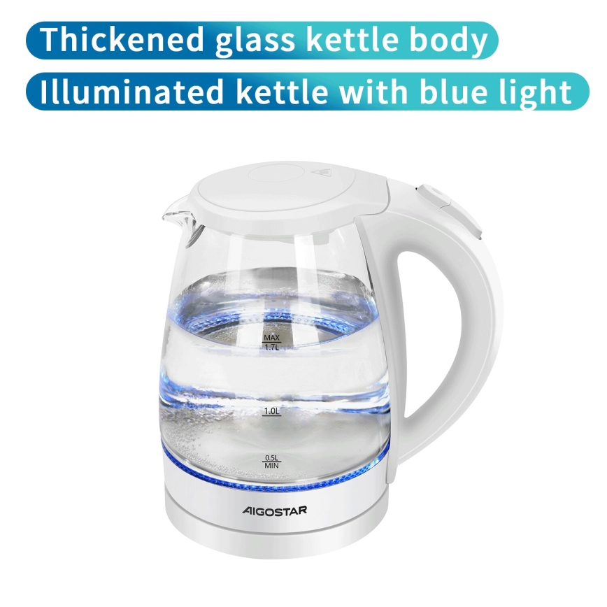 Aigostar - Elkedel 1,7 l 2200W/230V hvid