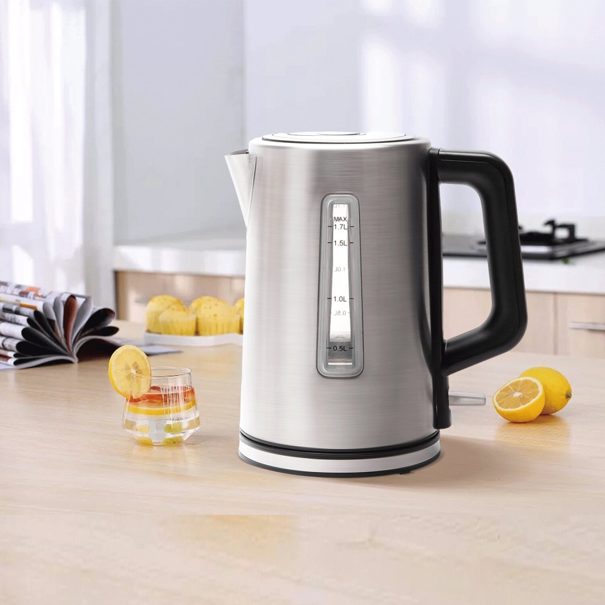 Aigostar - Elkedel 1,7l 2200W/230V mat krom
