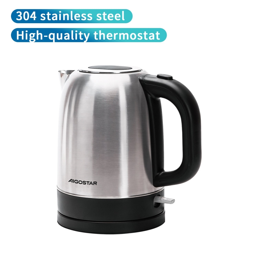 Aigostar - Elkedel 1,7l 2200W/230V mat krom