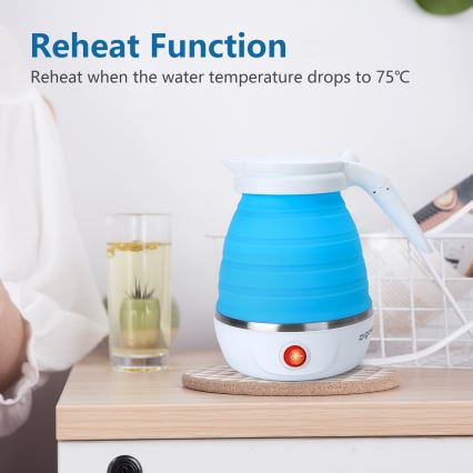 Aigostar - Elkedel til rejser 600 ml 1000W/230V