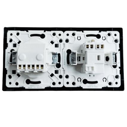 Aigostar - Enpolet afbryder nr. 1 og SCHUKO-stikkontakt 230 V med ramme, sort