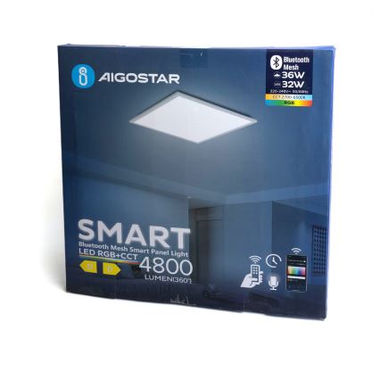 Aigostar - Fastmonteret LED panel m. RGBW-farver dæmpbart MESH LED/36W/230V 60x60 cm