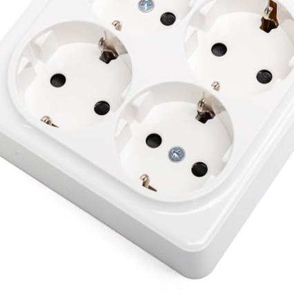 Aigostar - Firedobbelt vægstikkontakt SCHUKO 250V hvid