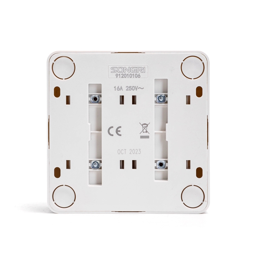 Aigostar - Firedobbelt vægstikkontakt SCHUKO 250V hvid