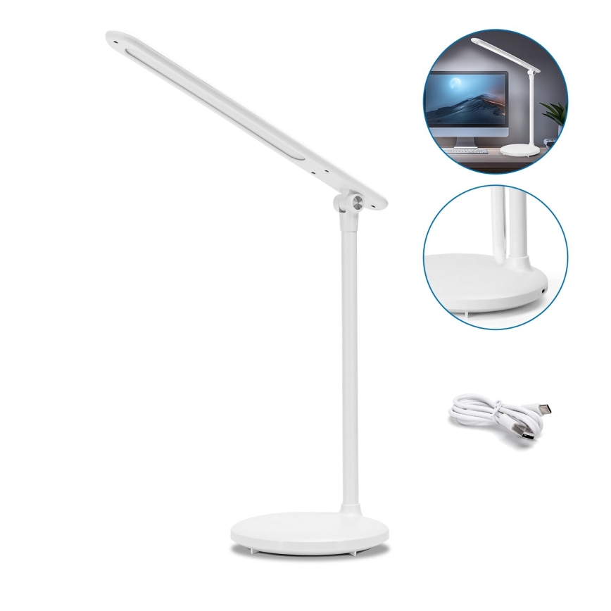Aigostar - Genopladelig LED bordlampe m. touch-funktion dæmpbar LED/3W/5V 1800 mAh