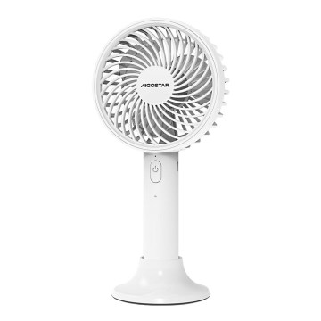 Aigostar - Genopladelig lommeventilator 3W/5V 1500mAh USB hvid