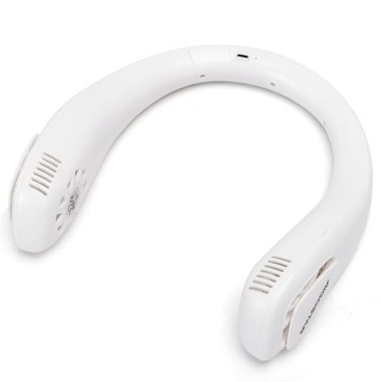 Aigostar - Genopladelig nakkeblæser 4W/5V 2000mAh hvid