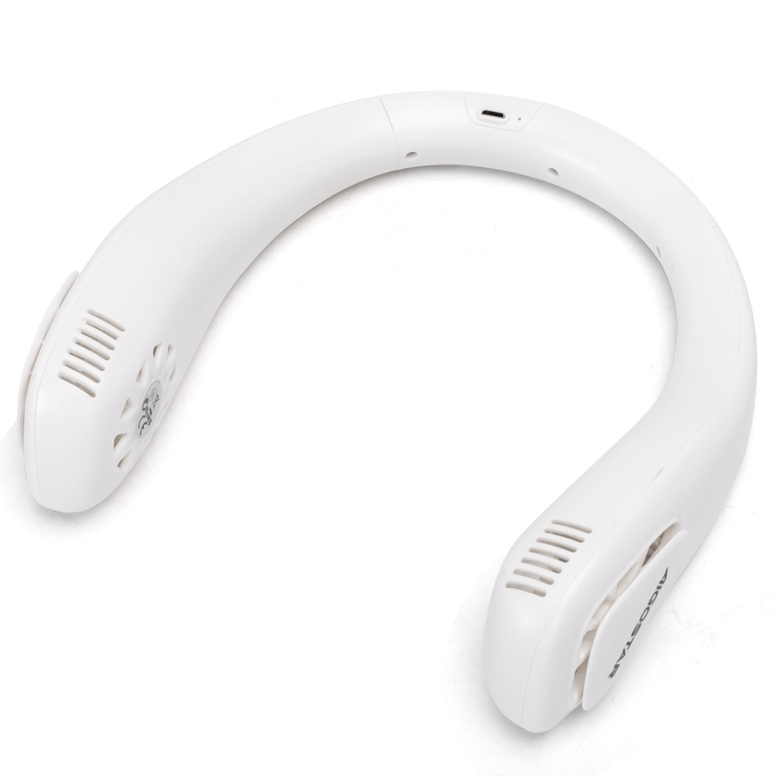 Aigostar - Genopladelig nakkeblæser 4W/5V 2000mAh hvid