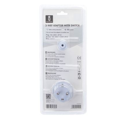 Aigostar - Grenudtag med afbryder 3x16A/230V SCHUKO