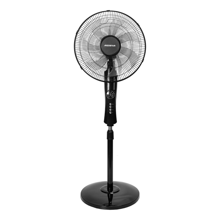 Aigostar - Gulvstående ventilator 50W/230V 130 cm sort + fjernbetjening