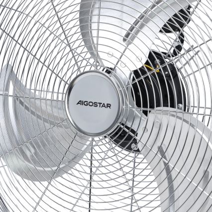 Aigostar - Gulvventilator 100 W/230 V, Ø 54 cm, forkromet