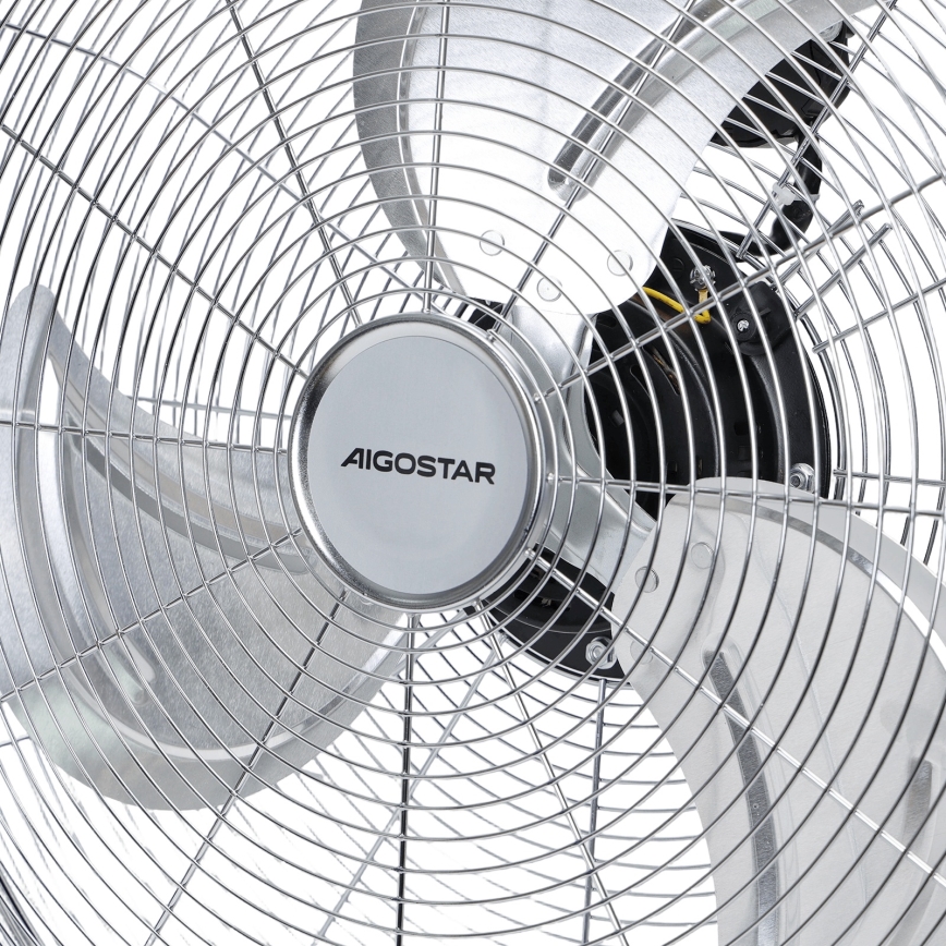 Aigostar - Gulvventilator 100 W/230 V, Ø 54 cm, forkromet