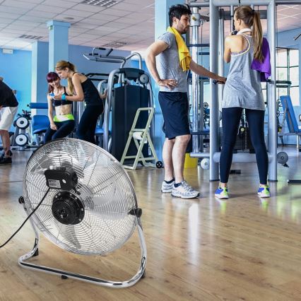 Aigostar - Gulvventilator 100W/230V 51 cm skinnende krom