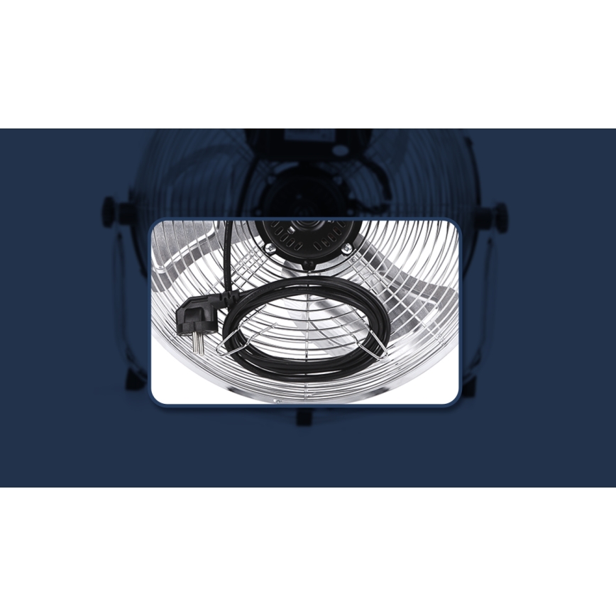 Aigostar - Gulvventilator 100W/230V, Ø 54 cm, blank krom