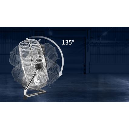 Aigostar - Gulvventilator 100W/230V, Ø 54 cm, blank krom