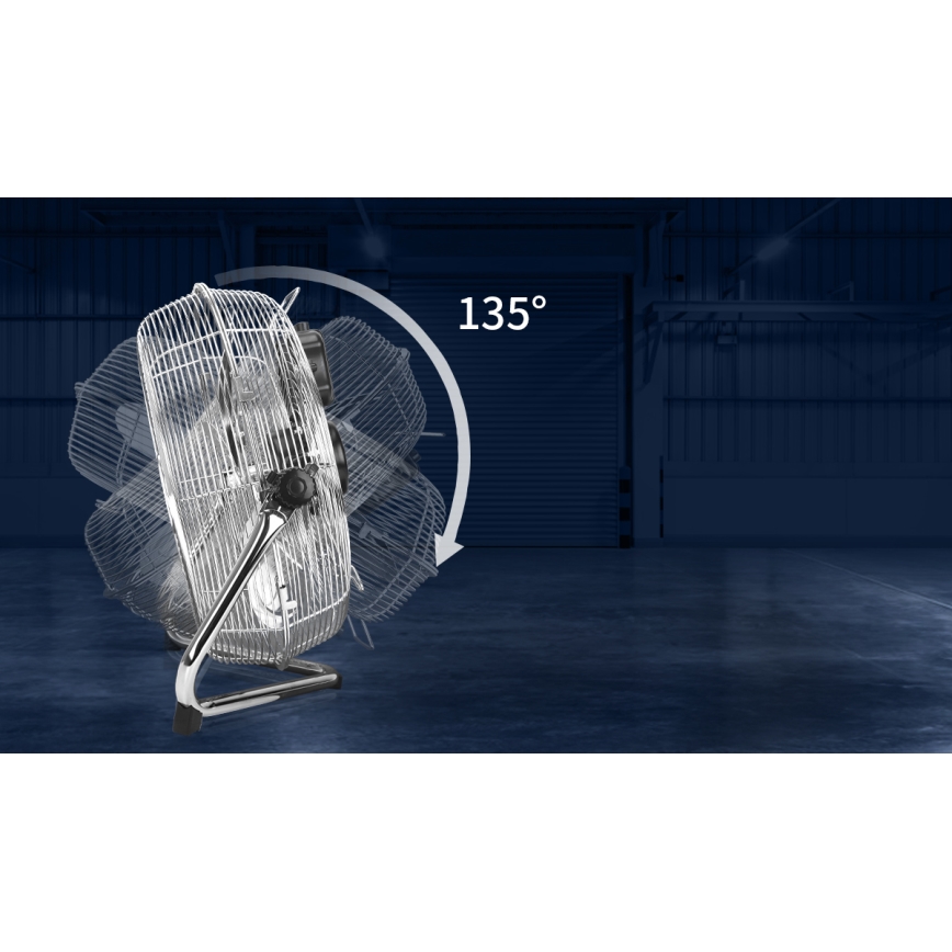 Aigostar - Gulvventilator 100W/230V, Ø 54 cm, blank krom