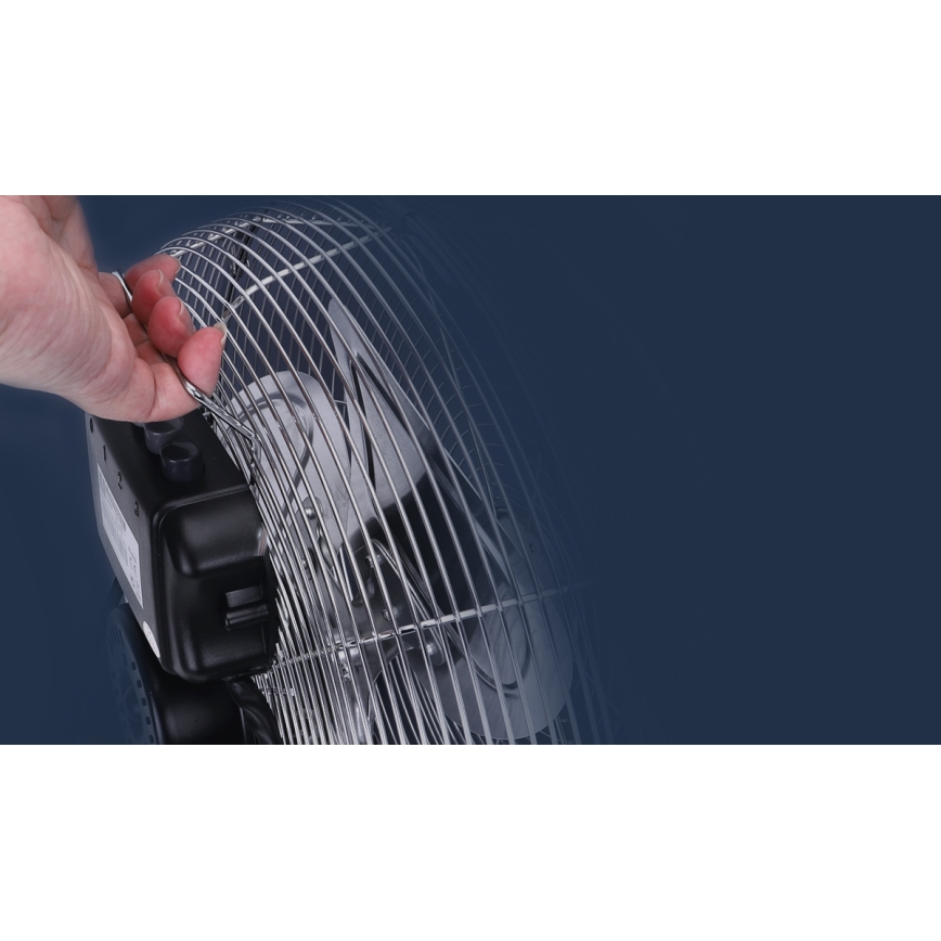 Aigostar - Gulvventilator 100W/230V skinnende krom