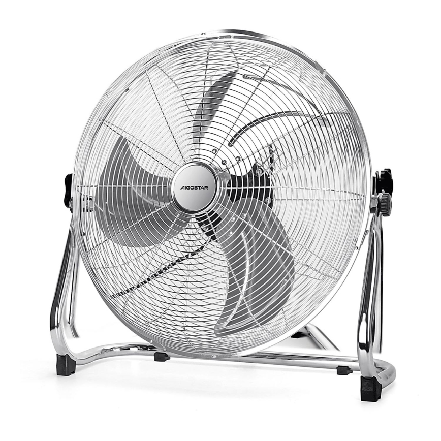 Aigostar - Gulvventilator 100W/230V skinnende krom