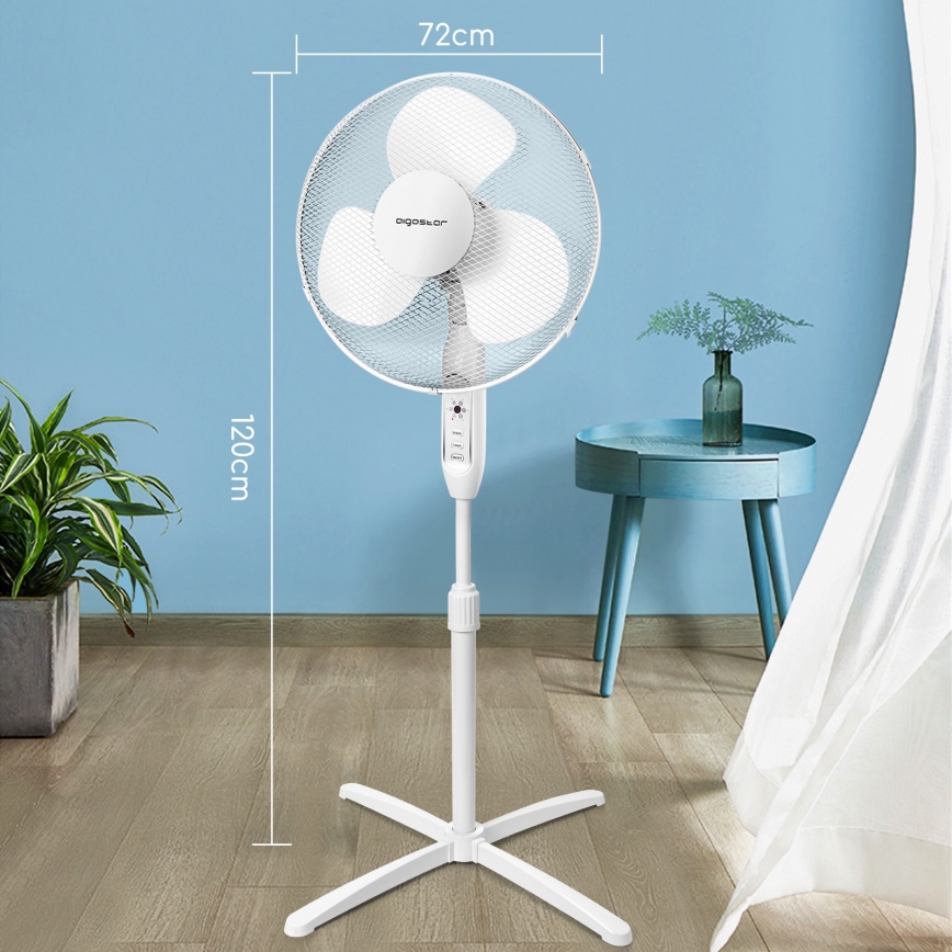 Aigostar - Gulvventilator 40W/230V 120 cm hvid