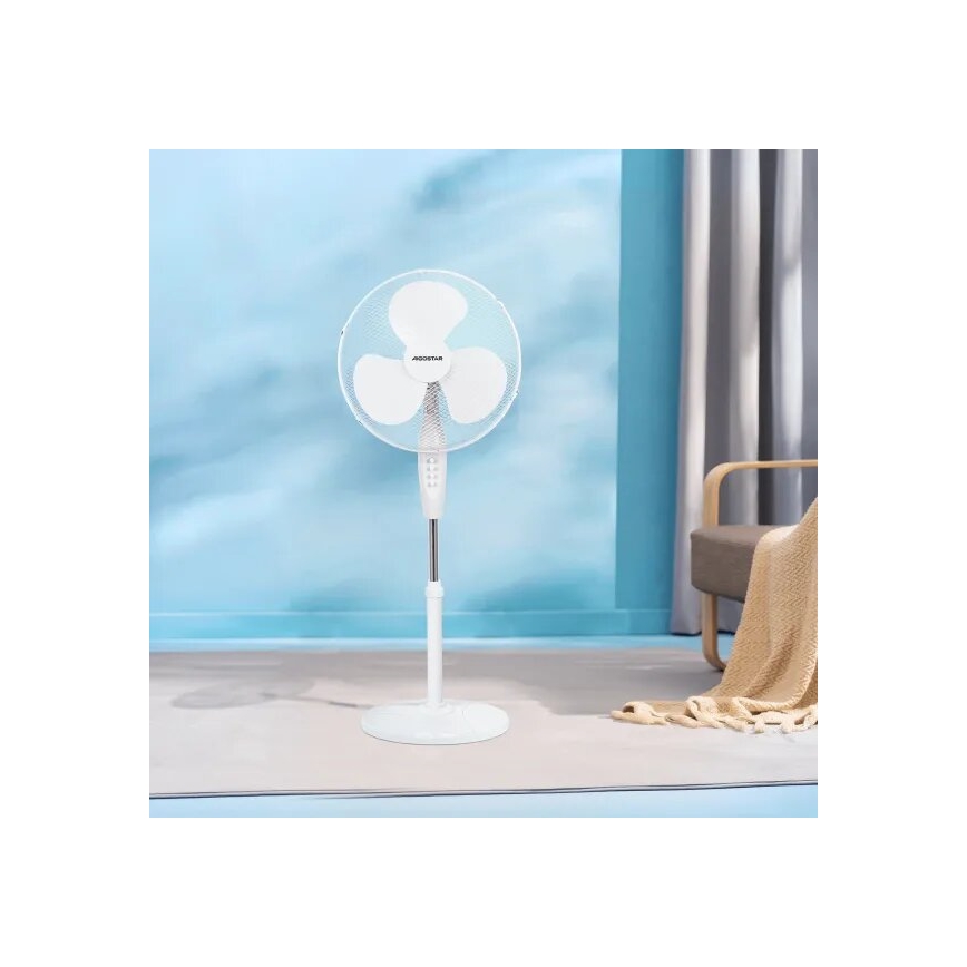 Aigostar - Gulvventilator 40W/230V hvid