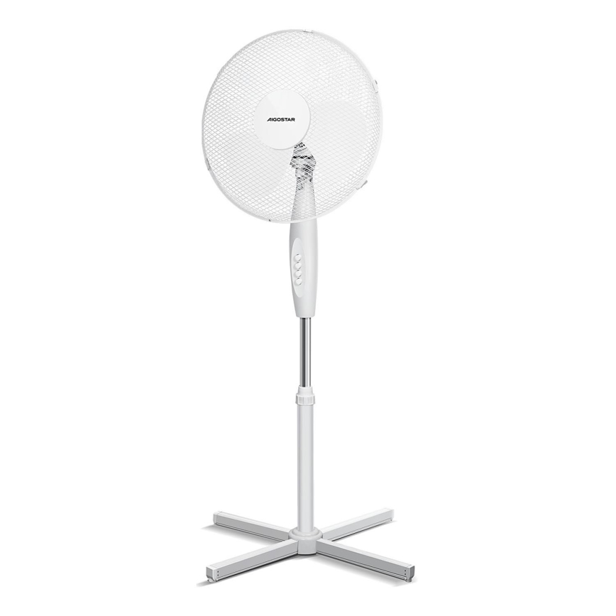 Aigostar - Gulvventilator 45W/230V 125 cm hvid