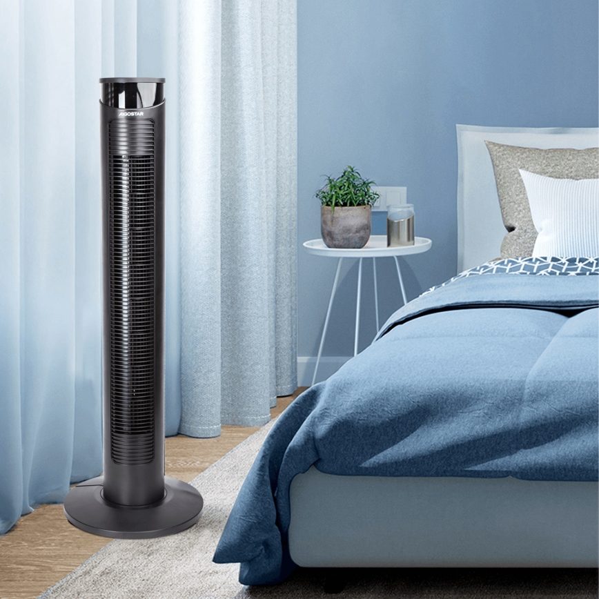 Aigostar - Gulvventilator 45W/230V sort + + fjernbetjening