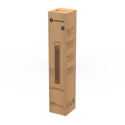 Aigostar - Gulvventilator 45W/230V sort + + fjernbetjening