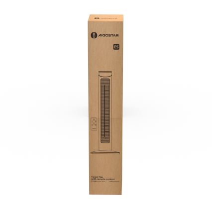 Aigostar - Gulvventilator 45W/230V sort + + fjernbetjening