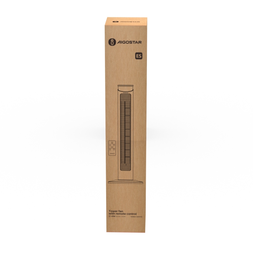 Aigostar - Gulvventilator 45W/230V sort + + fjernbetjening