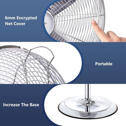 Aigostar - Gulvventilator 50 W/230 V Ø 45 cm, krom