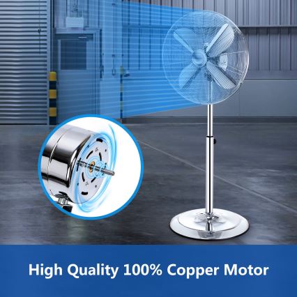 Aigostar - Gulvventilator 50 W/230 V Ø 45 cm, krom