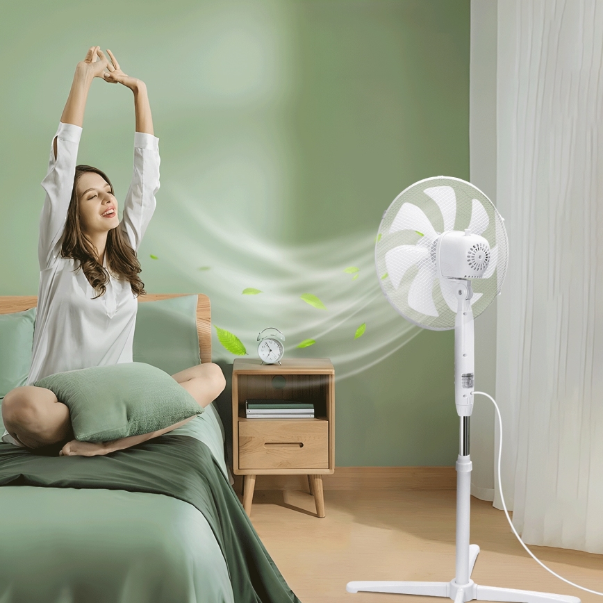 Aigostar - Gulvventilator 50W/230V 120 cm hvid