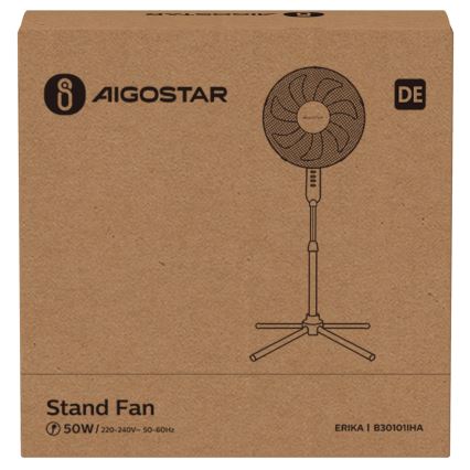 Aigostar - Gulvventilator 50W/230V 120 cm hvid