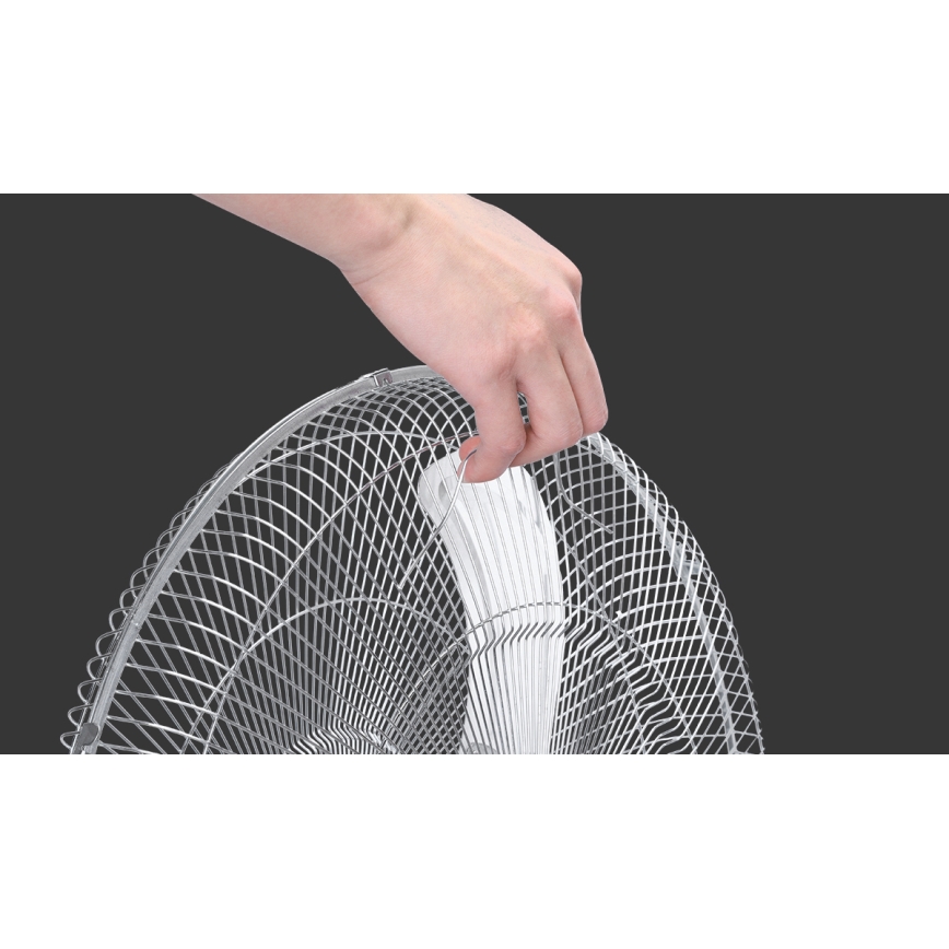 Aigostar - Gulvventilator 50W/230V skinnende krom/sort