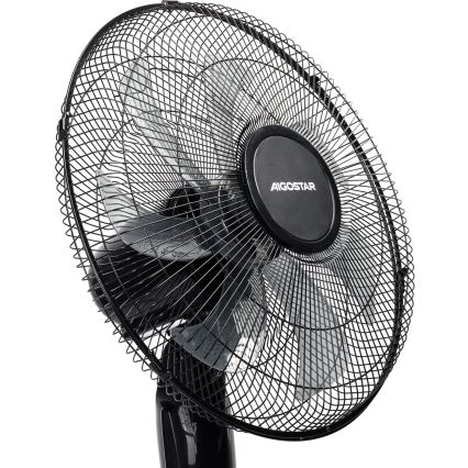 Aigostar - Gulvstående ventilator 50W/230V 130 cm sort + fjernbetjening