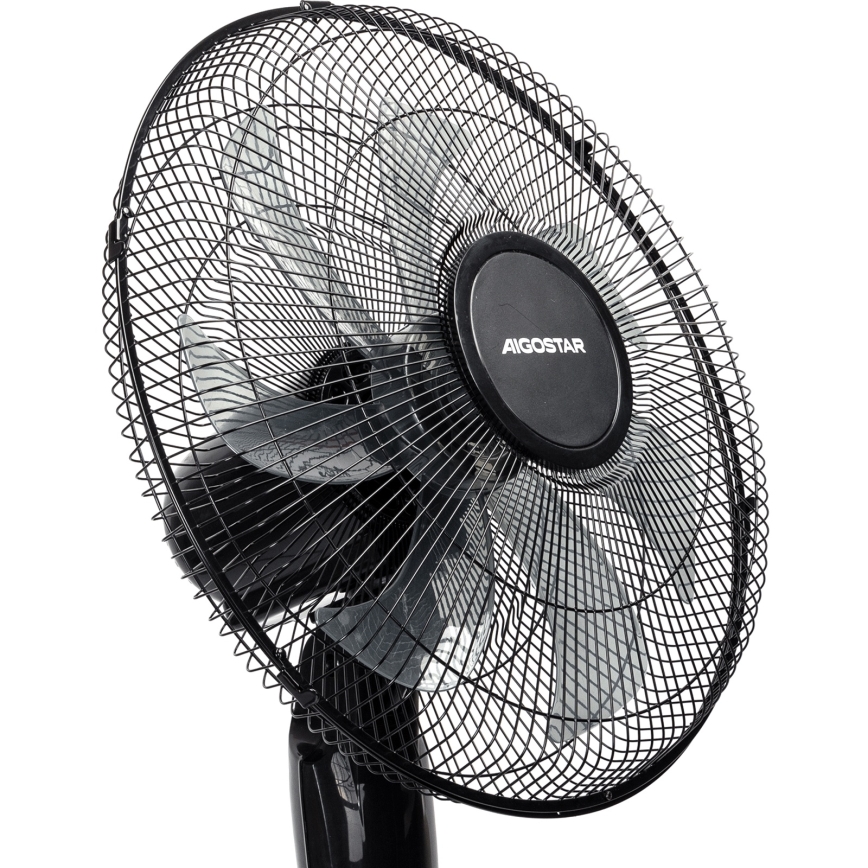 Aigostar - Gulvstående ventilator 50W/230V 130 cm sort + fjernbetjening