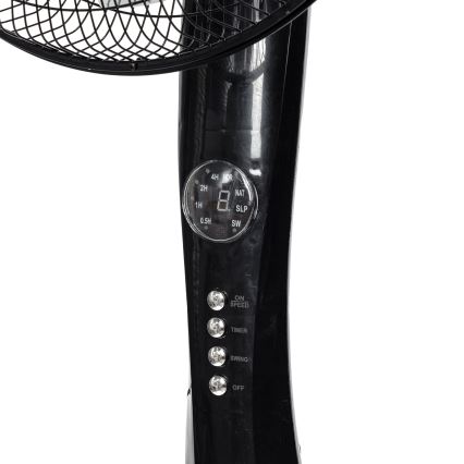 Aigostar - Gulvstående ventilator 50W/230V 130 cm sort + fjernbetjening