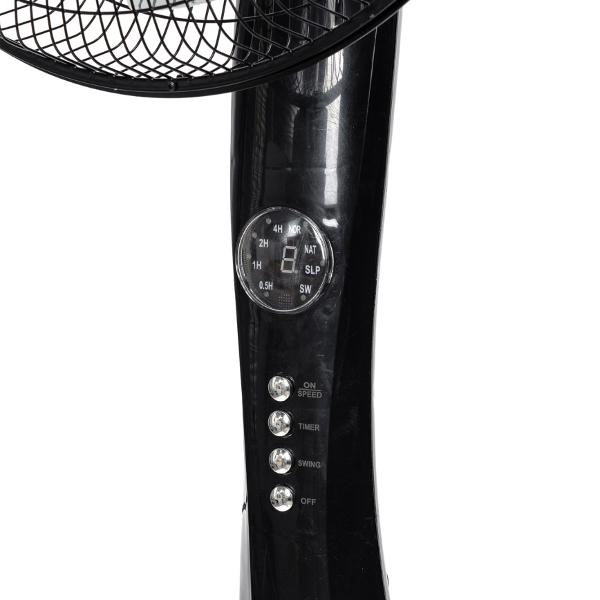 Aigostar - Gulvstående ventilator 50W/230V 130 cm sort + fjernbetjening