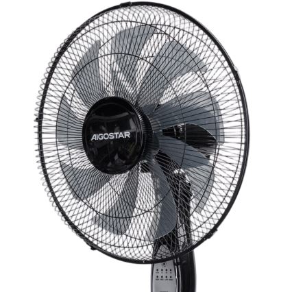 Aigostar - Gulvventilator 55W/230V 130 cm sort + fjernbetjening