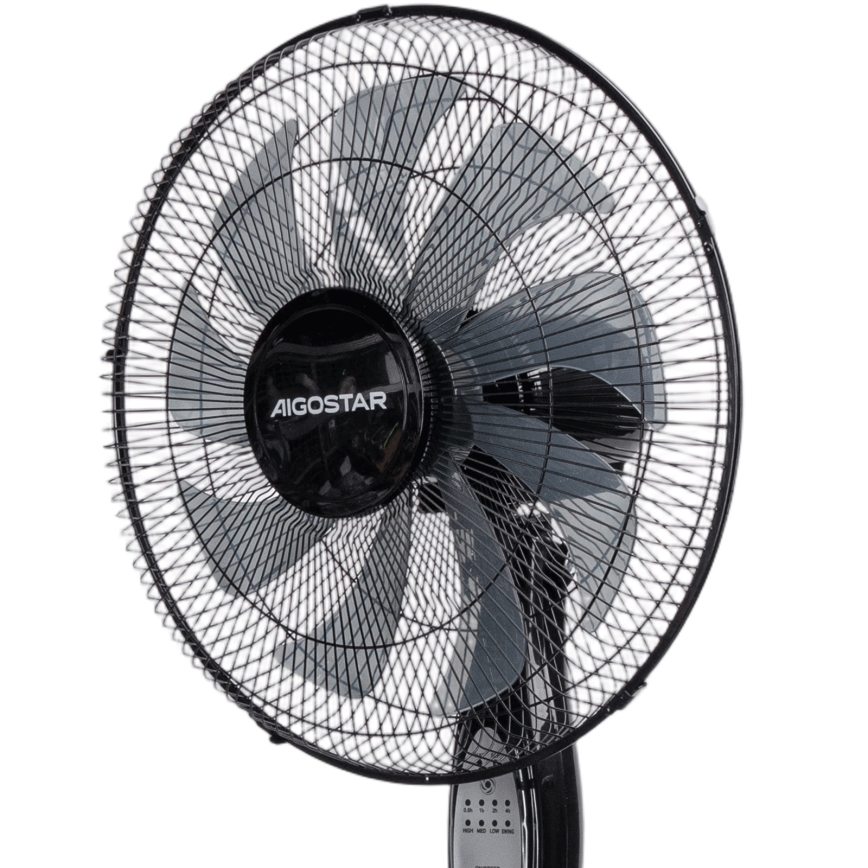 Aigostar - Gulvventilator 55W/230V 130 cm sort + fjernbetjening
