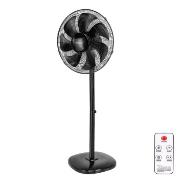 Aigostar - Gulvventilator 55W/230V sort + fjernbetjening