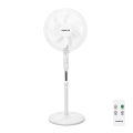 Aigostar - Gulvventilator 60W/230V hvid + fjernbetjening