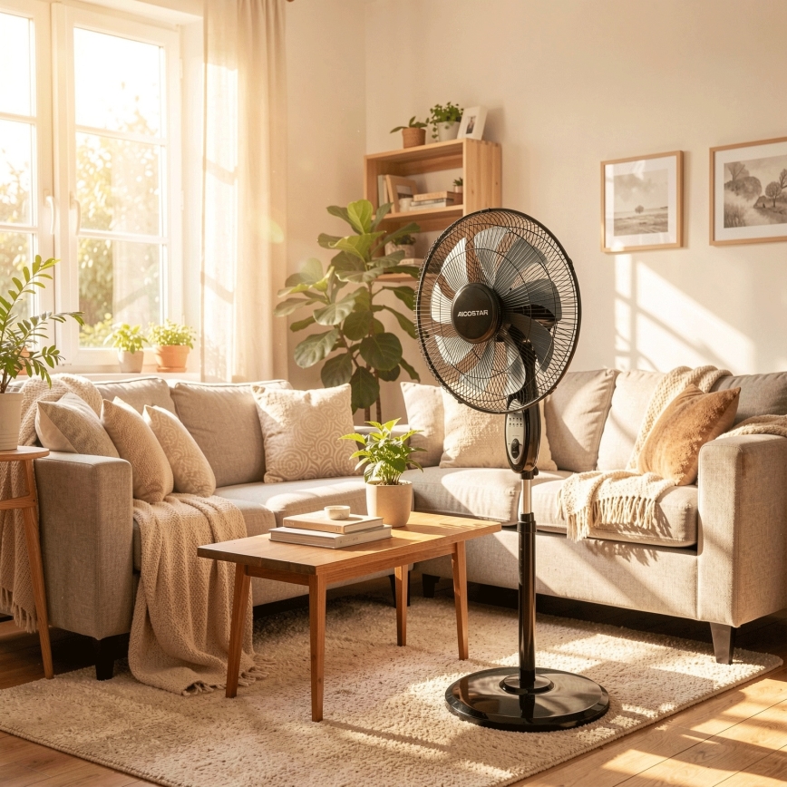 Aigostar - Gulvventilator 60W/230V sort