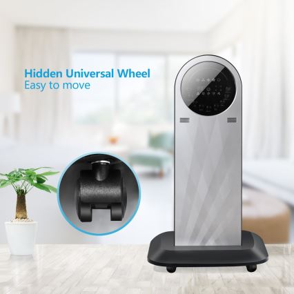 Aigostar - Gulvventilator med tågeffekt MIST 95W/230V + fjernbetjening