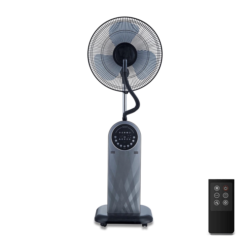 Aigostar - Gulvventilator med støveffekt 95W/230V sort/grå + fjernbetjening