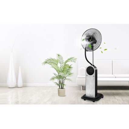 Aigostar - Gulvventilator med støveffekt 95W/230V sort/grå + fjernbetjening